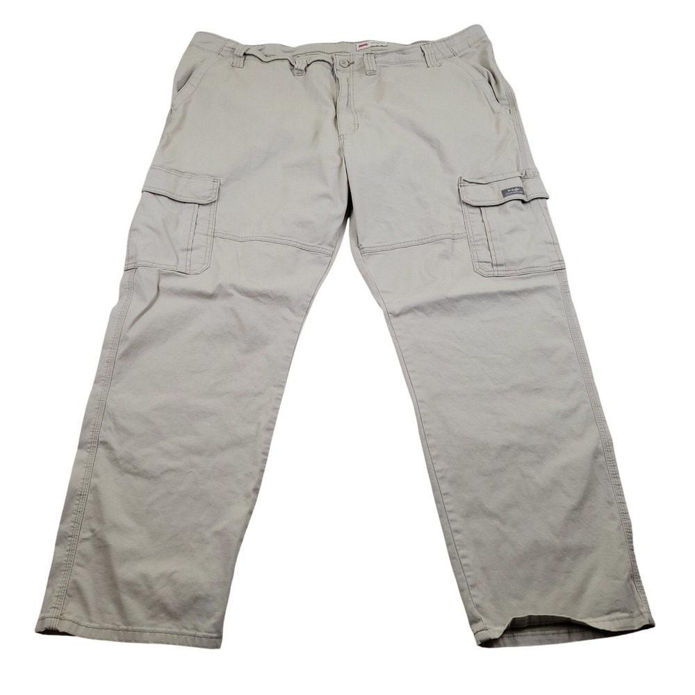 Wrangler Relaxed Fit Flex Cargo Pants Mens 48x32 Five Star Premium Beige 70ABWBF